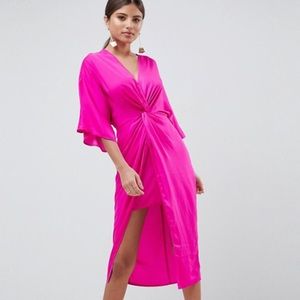 ASOS Pink Statin/silk dress